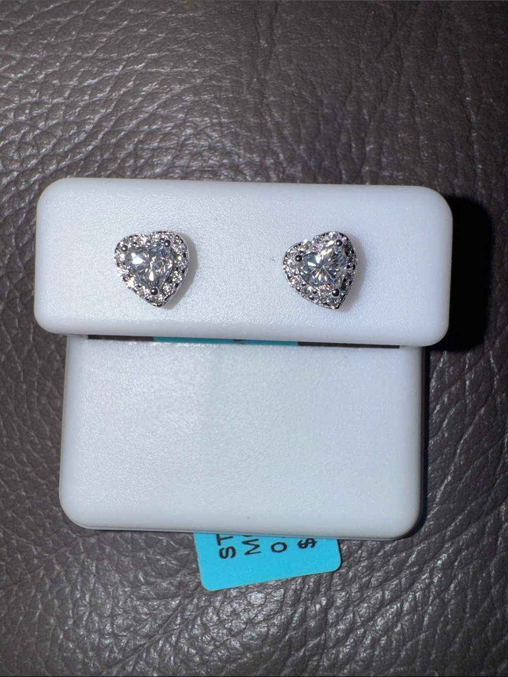 Sterling Silver Heart Halo Stud Earrings - .76 CTW Moissanite